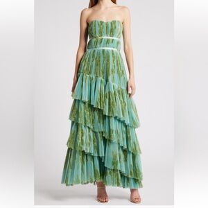 Hutch Green and Gold Maxi Dress